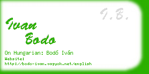 ivan bodo business card